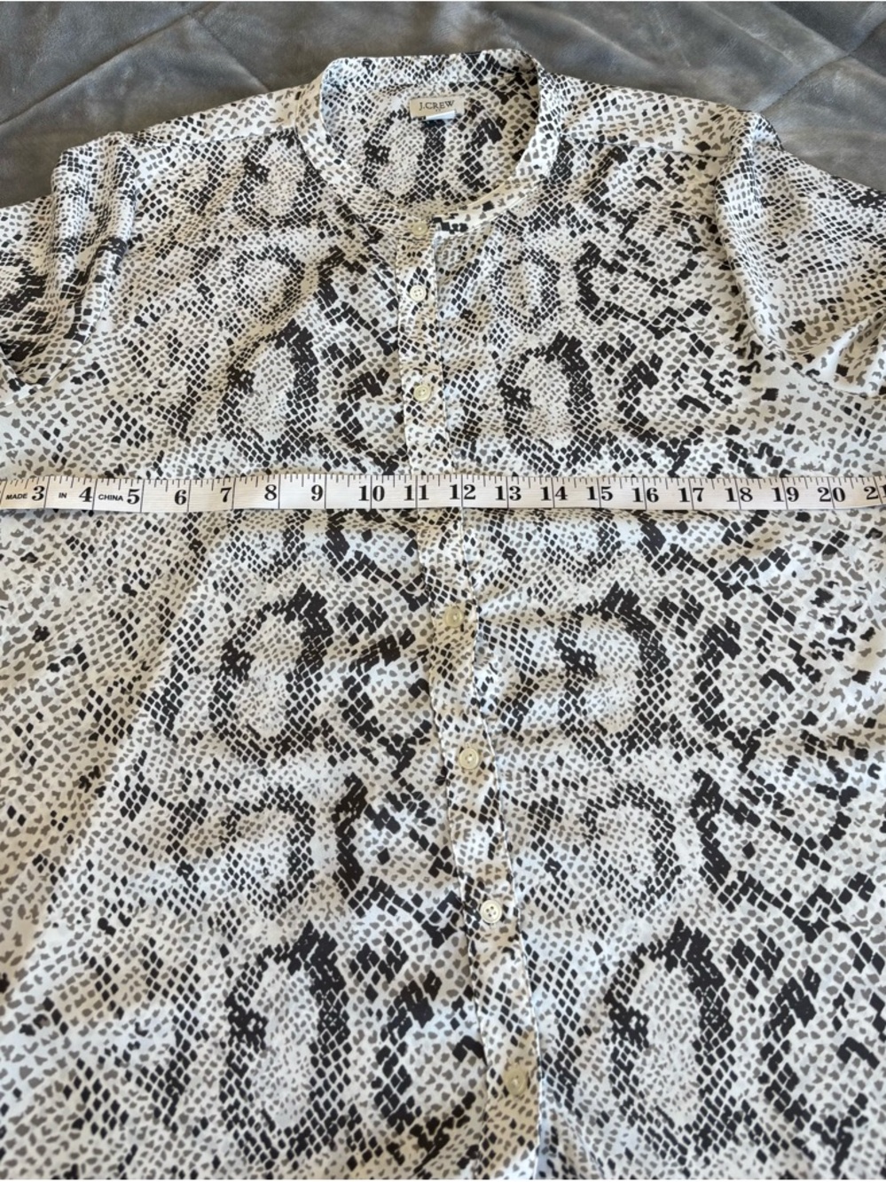 J. Crew Snake-Print Button Front Top - Picture 4 of 4
